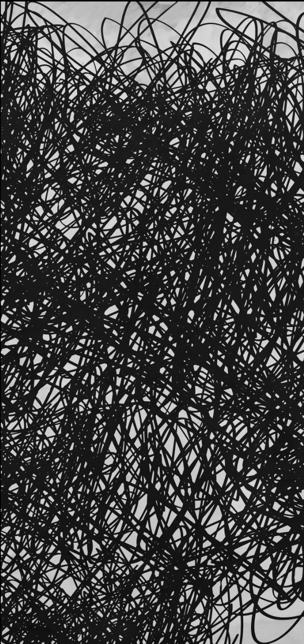 Fabric - Scribble - Black and Pale Grey