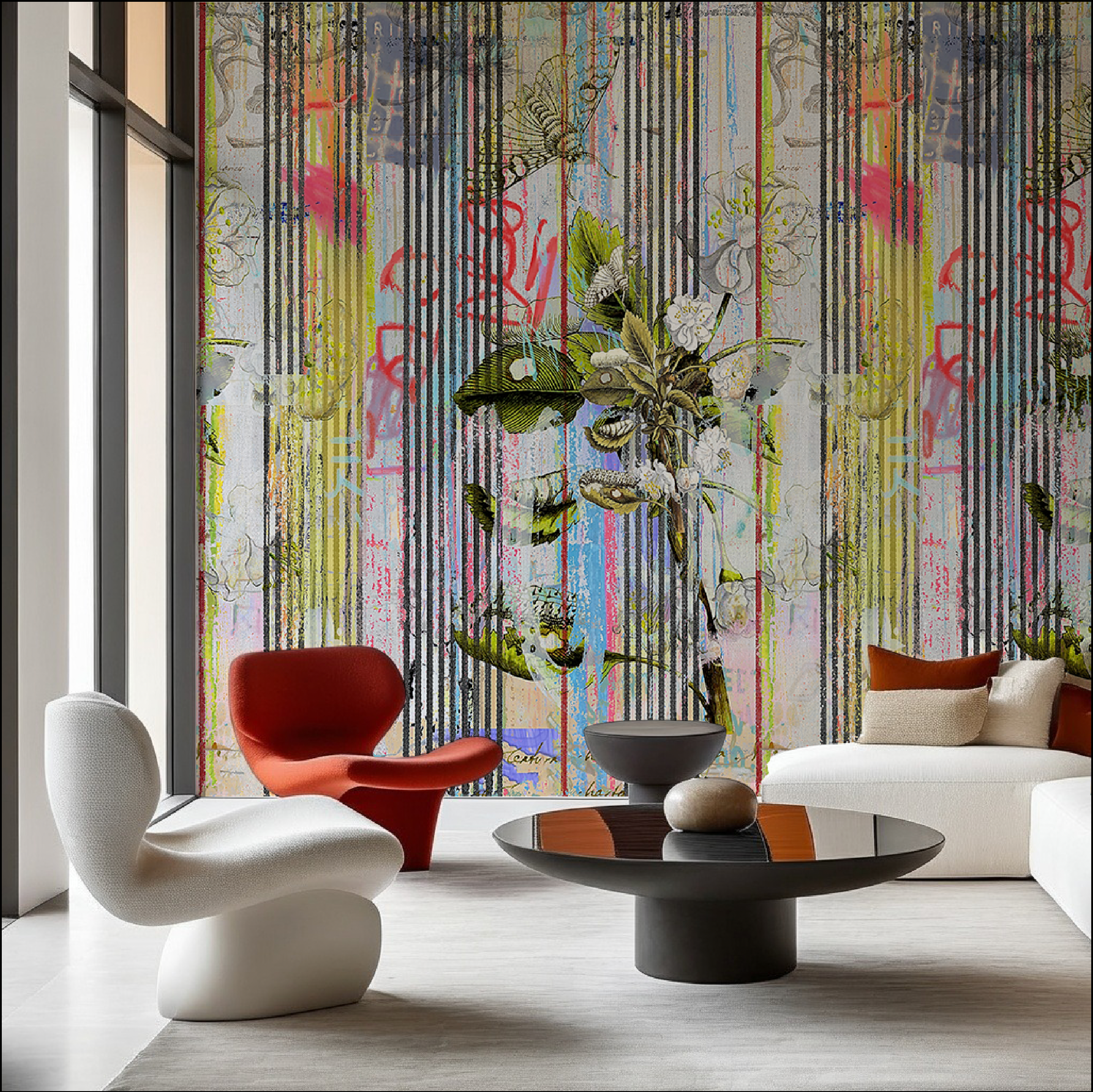 Wallpaper - Botanical Ticking - Floral