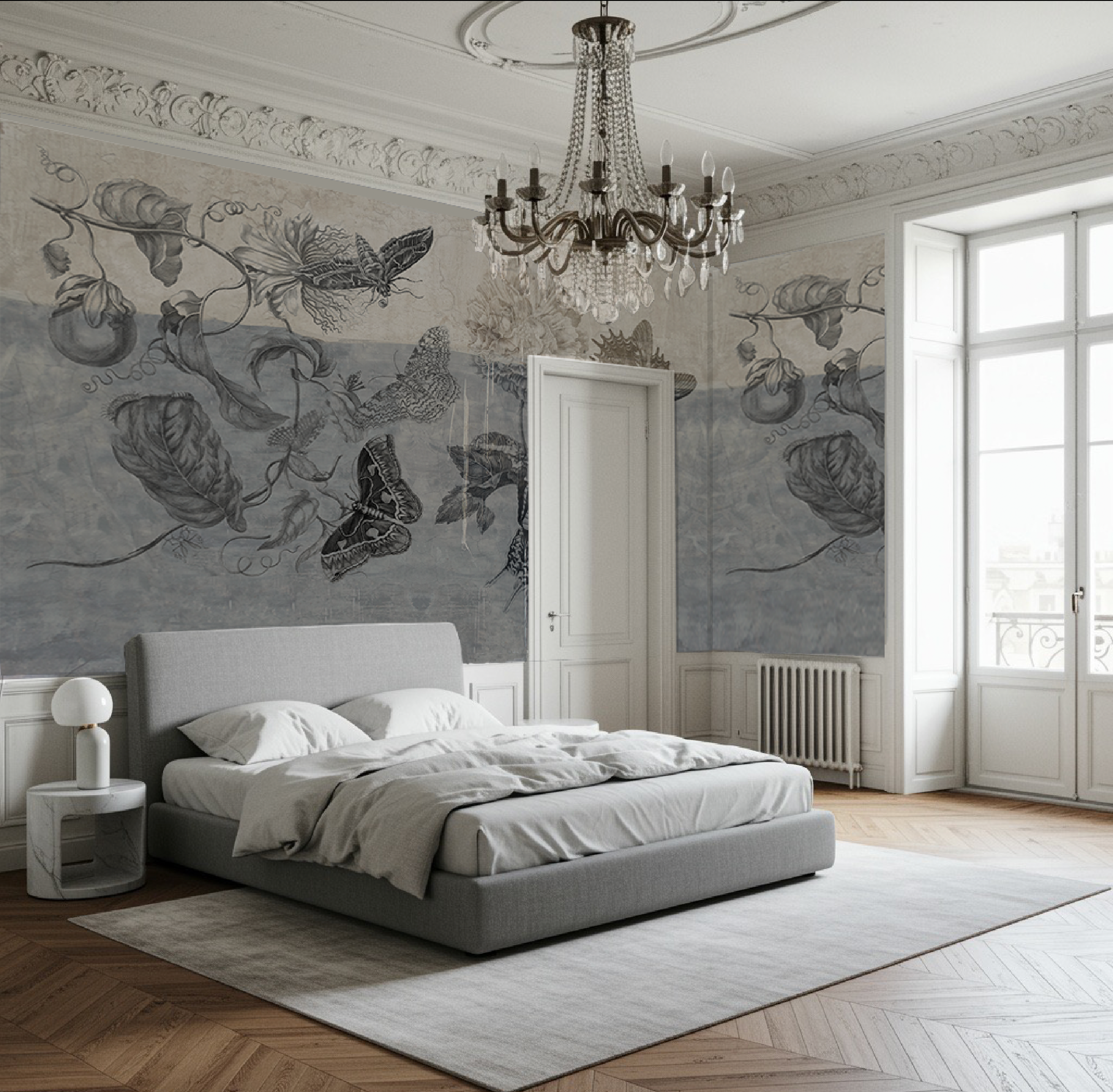 Wallpaper - Botanical Graffiti - Blue Butterfly Day
