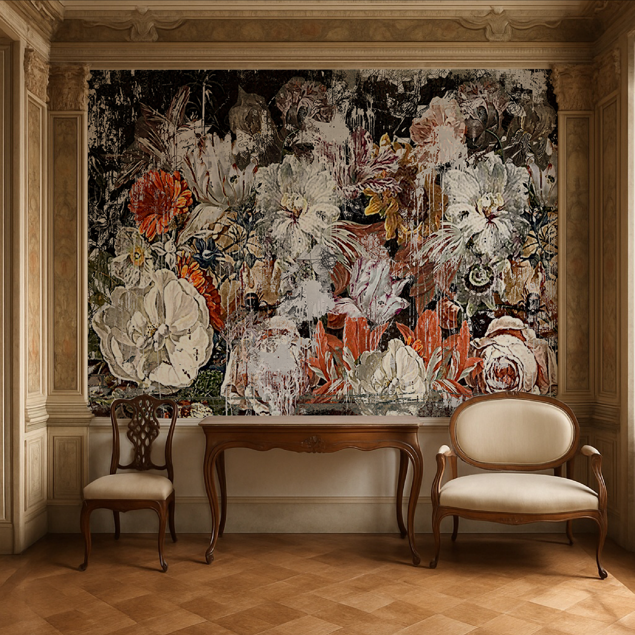 Wallpaper - Still Life with Flowers - Magnolia and Rose