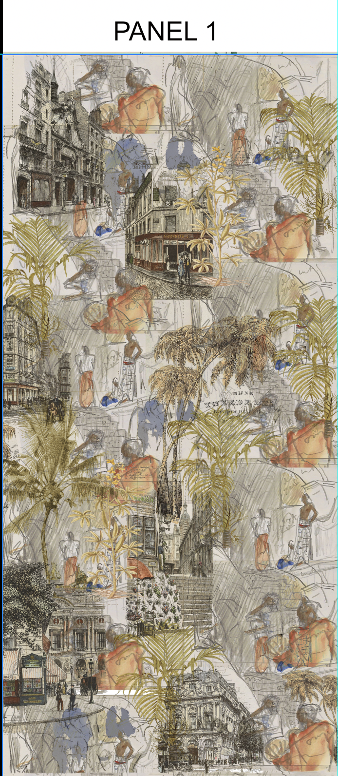 Fabric - Urban Sketches - Paris