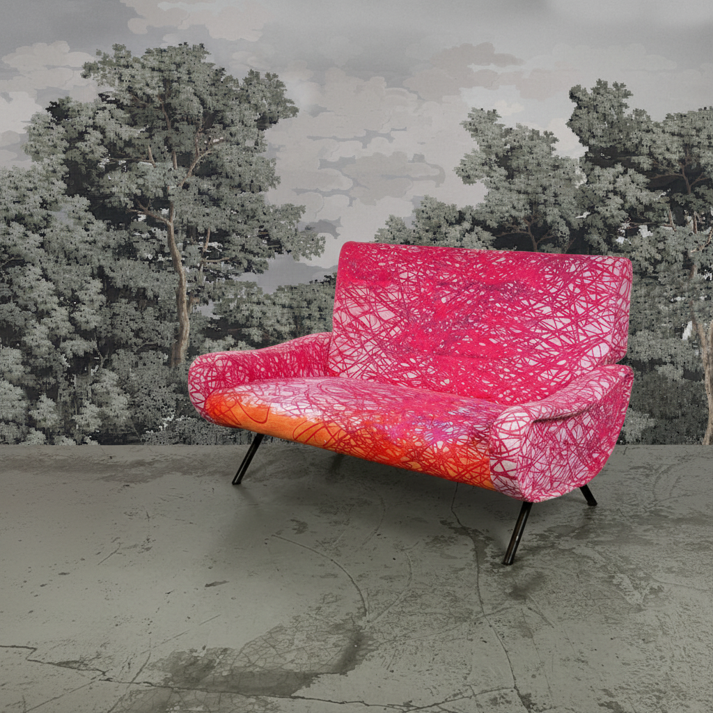 Fabric - Scribble - Pink