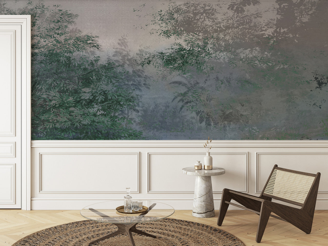 Wallpaper - Shadow Play - Forest Green