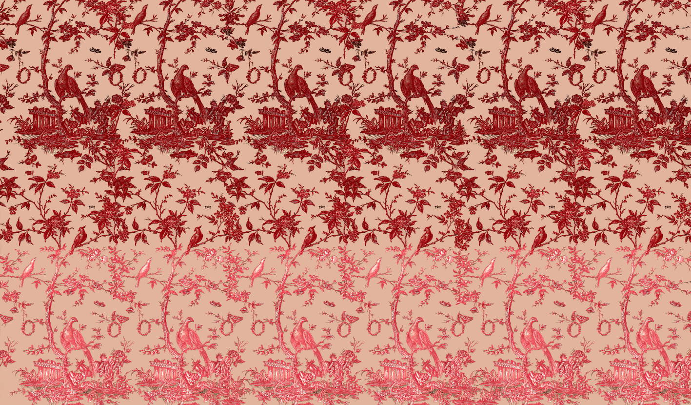 Wallpaper - Toile de Jouy - Rouge