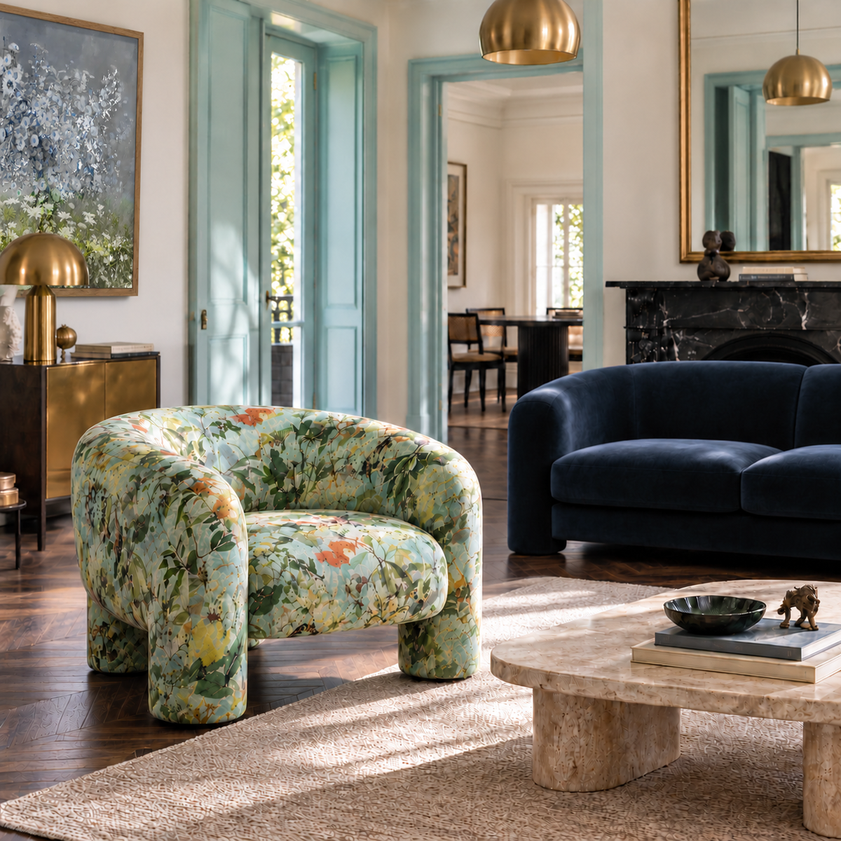 Fabric - Into the Wild - Wild Bunch in Blue